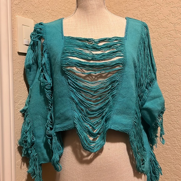 New Short Beach, cover-up/ short summer blouse . 100% cotton natural dye. - Picture 3 of 6